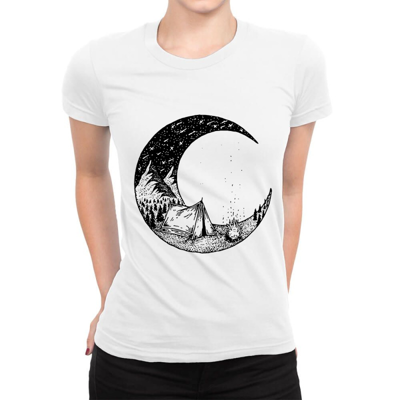 Camping Under The Stars Ladies Fitted T-Shirt by ifa art | Artistshot