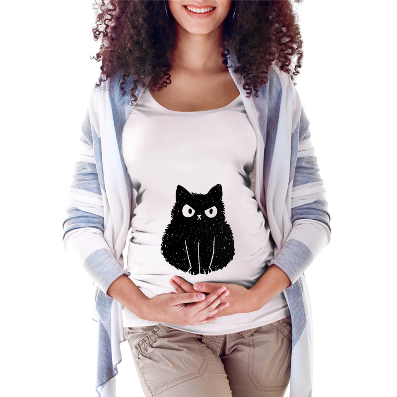 Cat Angry Feline Novelty Maternity Scoop Neck T-shirt by ifa art | Artistshot