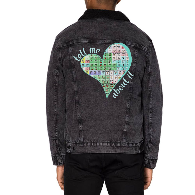 Sped Teacher Heart Your Words Matter Speech Therap Unisex Sherpa-Lined Denim Jacket by darinstan | Artistshot