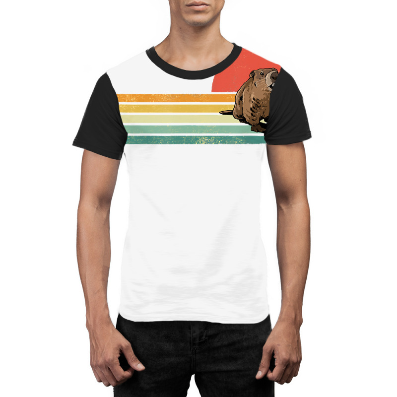 Retro Vintage Groundhog Rodent Ground Hog Day Anim Graphic T-shirt | Artistshot