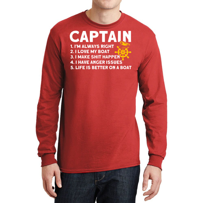 Captain I Love My Boat Captain Boating Trending Long Sleeve Shirts | Artistshot