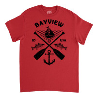 Bayview Lake Town Idaho Fishing Boat Paddle Advent Classic T-shirt | Artistshot