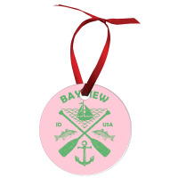 Bayview Lake Town Idaho Fishing Boat Paddle Advent Ornament | Artistshot