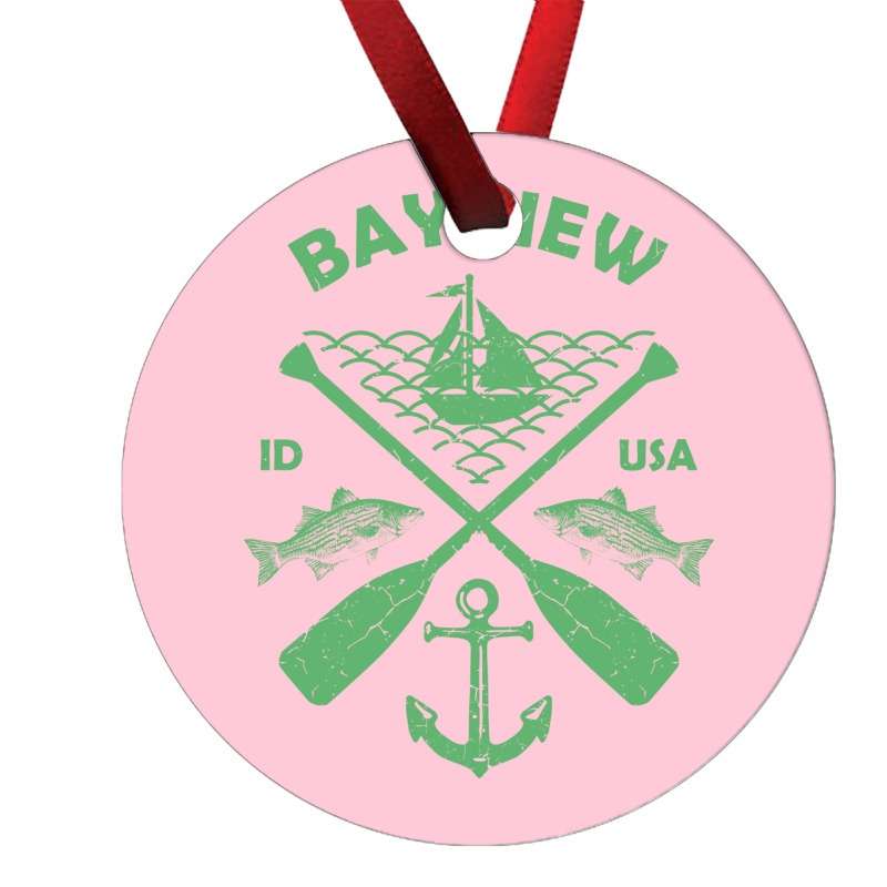 Bayview Lake Town Idaho Fishing Boat Paddle Advent Ornament | Artistshot