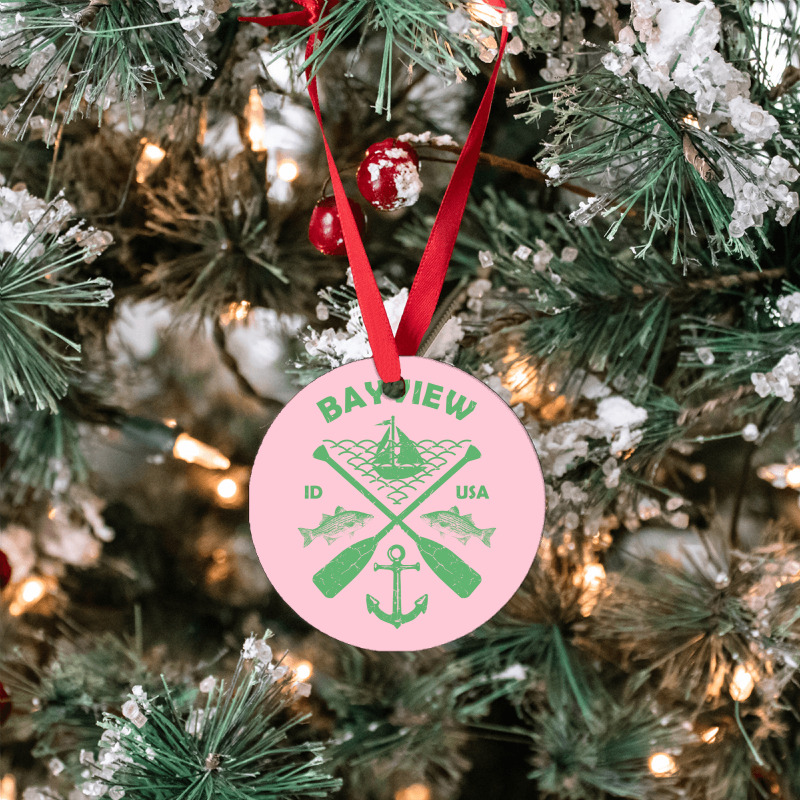 Bayview Lake Town Idaho Fishing Boat Paddle Advent Ornament | Artistshot