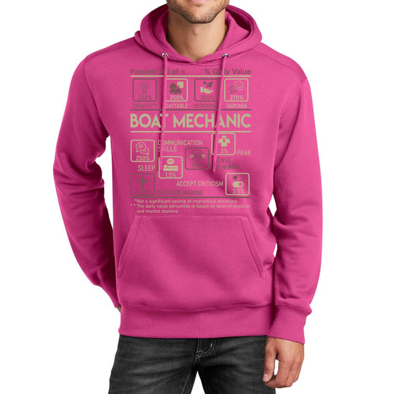 Boat Mechanic T  Multitasking Daily Value Gift Ite Unisex Hoodie | Artistshot