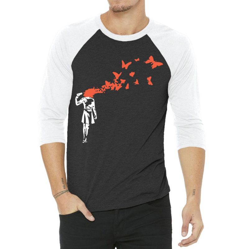 Headshot Butterfly 3/4 Sleeve Shirt | Artistshot