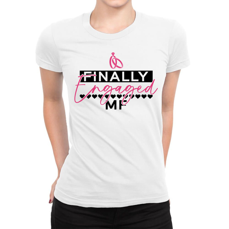 Finally Engaged Mf Bride Bachelorette Party Funny Ladies Fitted T-Shirt by ogdnhyousfiw | Artistshot