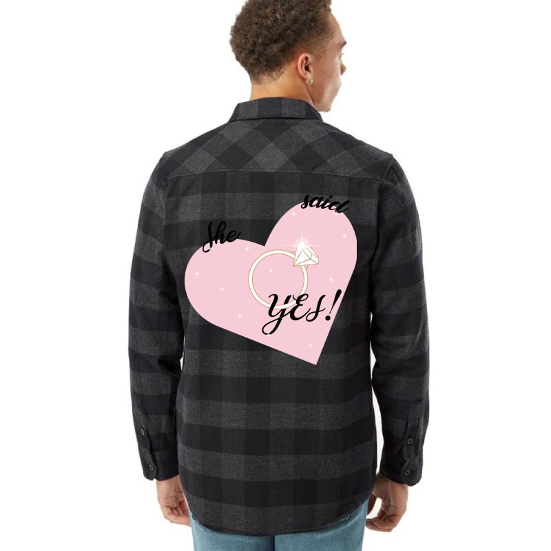 She Said Yes Bridal Heart Boy Flannel Shirt | Artistshot