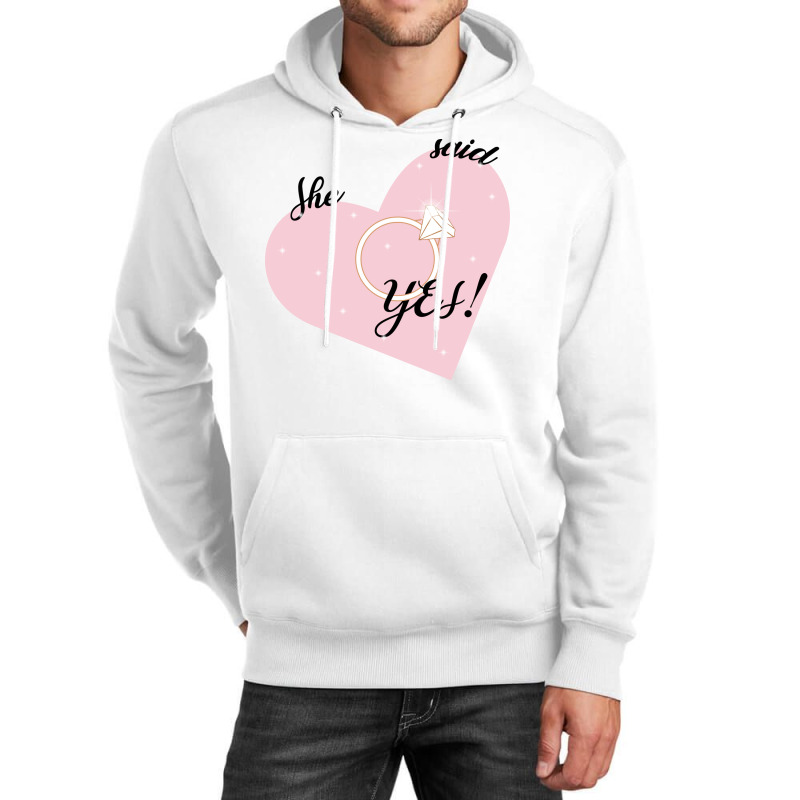 She Said Yes Bridal Heart Boy Unisex Hoodie | Artistshot