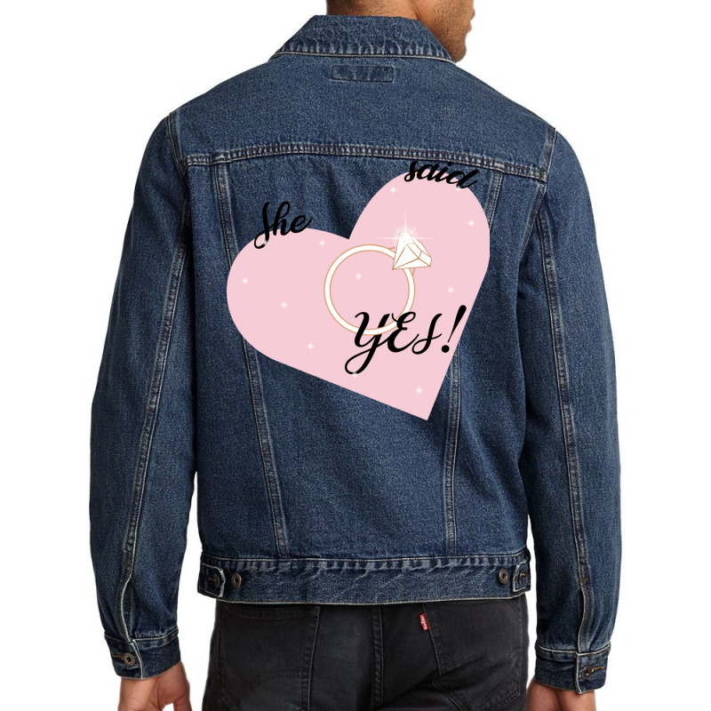 She Said Yes Bridal Heart Boy Men Denim Jacket | Artistshot