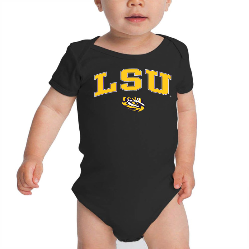 Mens Lsu Tigers Arch Over Purple Officially Licens Baby Bodysuit by haileyvirgile | Artistshot