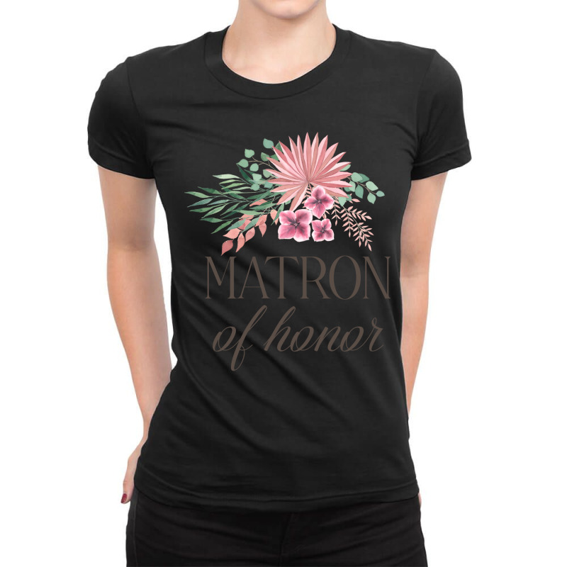 Matron Of Honor Bohemian Floral Bouquet Design Ladies Fitted T-Shirt by djorkyahouao | Artistshot