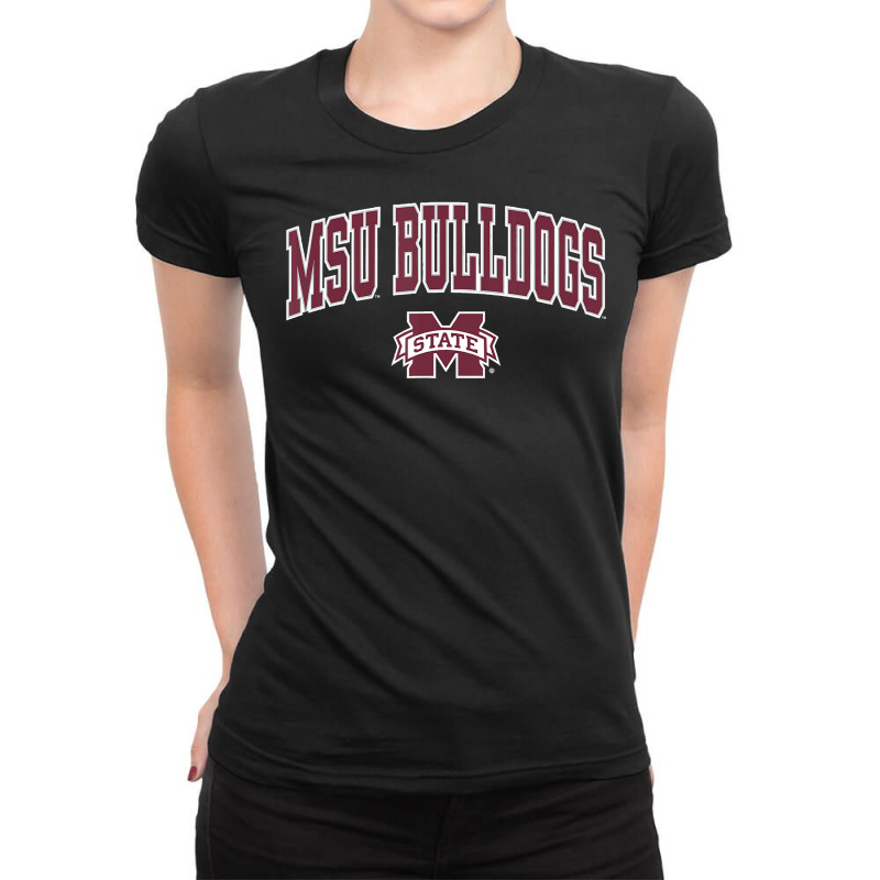 Mens Mississippi State Bulldogs Arch Over Black T Ladies Fitted T-Shirt by haileyvirgile | Artistshot