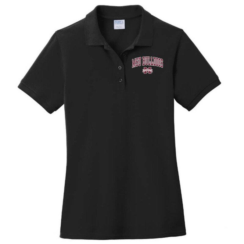 Mens Mississippi State Bulldogs Arch Over Black T Ladies Polo Shirt by haileyvirgile | Artistshot