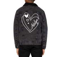 Adalyn Name Cute Heart Drawing Girl Unisex Sherpa-lined Denim Jacket | Artistshot