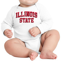 Illinois State Redbirds Retro Arch Block T Shirt Long Sleeve Baby Bodysuit | Artistshot