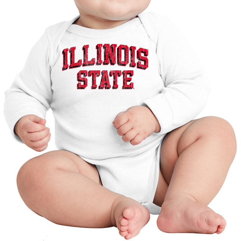 Illinois State Redbirds Retro Arch Block T Shirt Long Sleeve Baby Bodysuit by bastarache | Artistshot