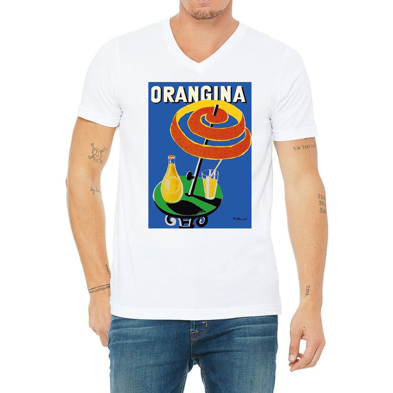 Orangina Sparkling Soda   Umbrella Ad V-neck Tee | Artistshot