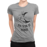 Matron Of Honor Boho Crescent Moon With Rose Desig Ladies Fitted T-shirt | Artistshot