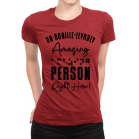 Braille Blind Blindness Awareness Visually Impaire Ladies Fitted T-shirt | Artistshot