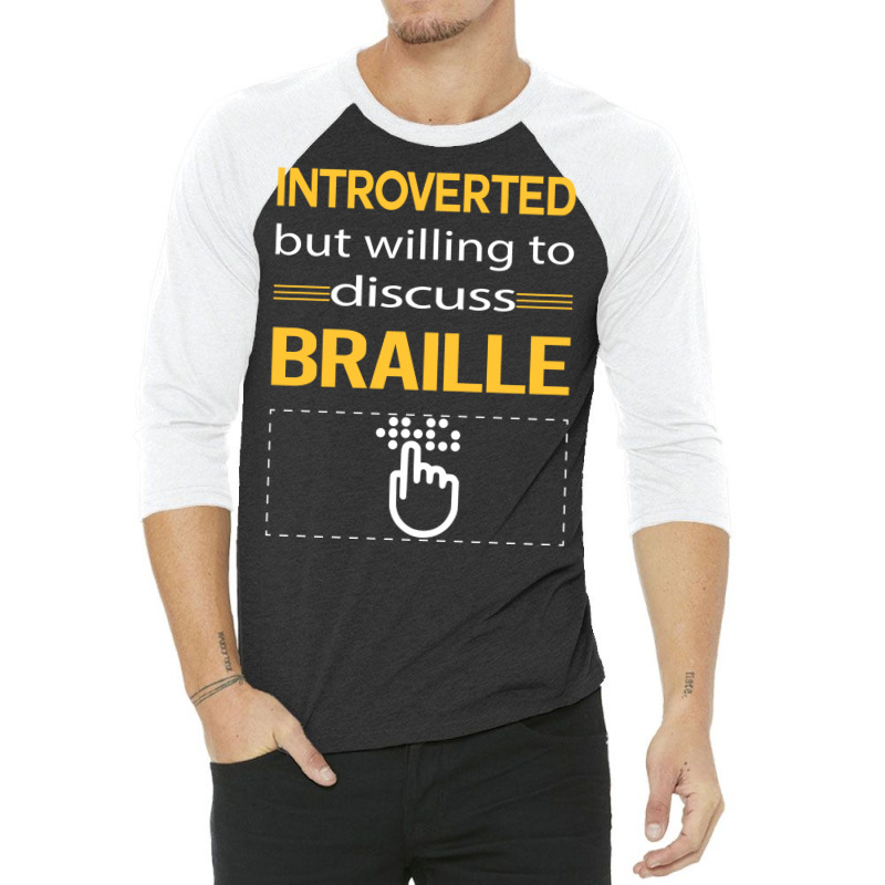 Funny Introverted Braille Love 3/4 Sleeve Shirt | Artistshot