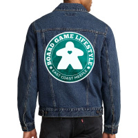 Board Game Lifestyle Green Nature Men Denim Jacket | Artistshot