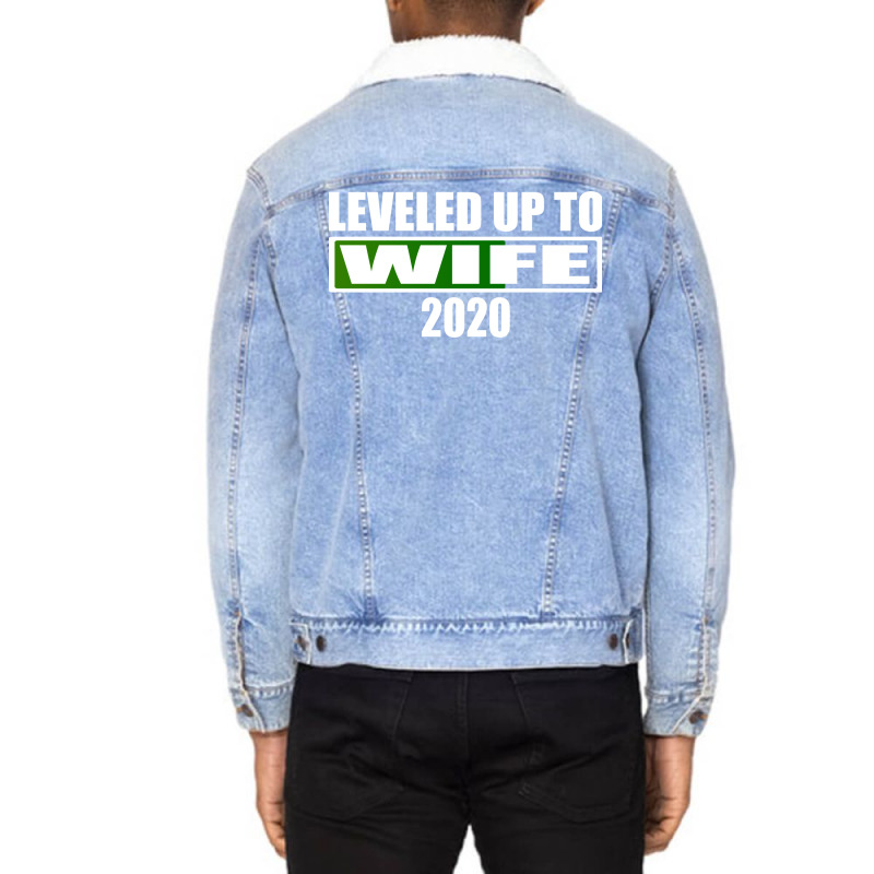 Leveled Up To Wife Cute Unisex Sherpa-lined Denim Jacket | Artistshot