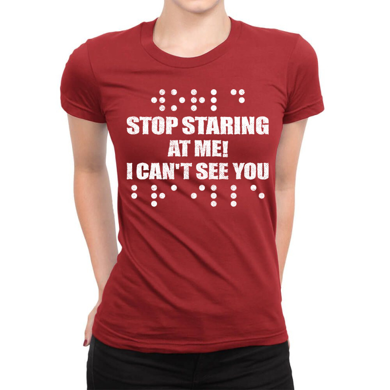 Braille Blind Blindness Awareness Visually Impaire Ladies Fitted T-Shirt by rahianmucauo | Artistshot