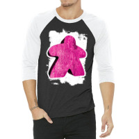 Pink Meeple On White Painted Background Girl 3/4 Sleeve Shirt | Artistshot