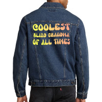 Coolest Blind Grandma Of All Times Gift For The Vi Men Denim Jacket | Artistshot