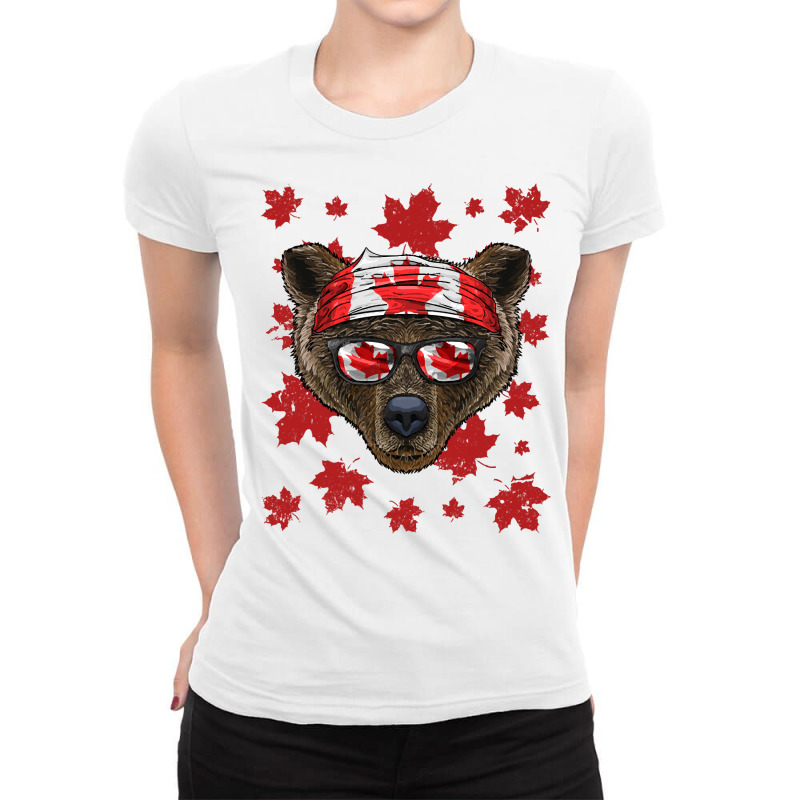 Canadian Bear T  Shirt Canadian Bear Patriotic Can Ladies Fitted T-Shirt by umurray372 | Artistshot