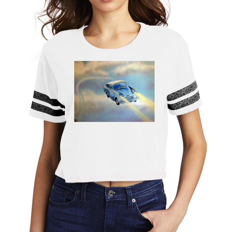 Flying Blue Car Scorecard Crop Tee by soucenertic | Artistshot