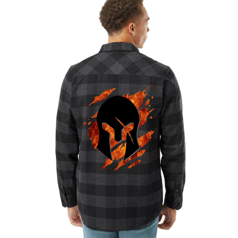 Spartan Helmet Fire Flannel Shirt by ashdhacreanei | Artistshot