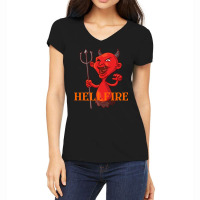 Satan Hell In To Fire Women's V-neck T-shirt | Artistshot