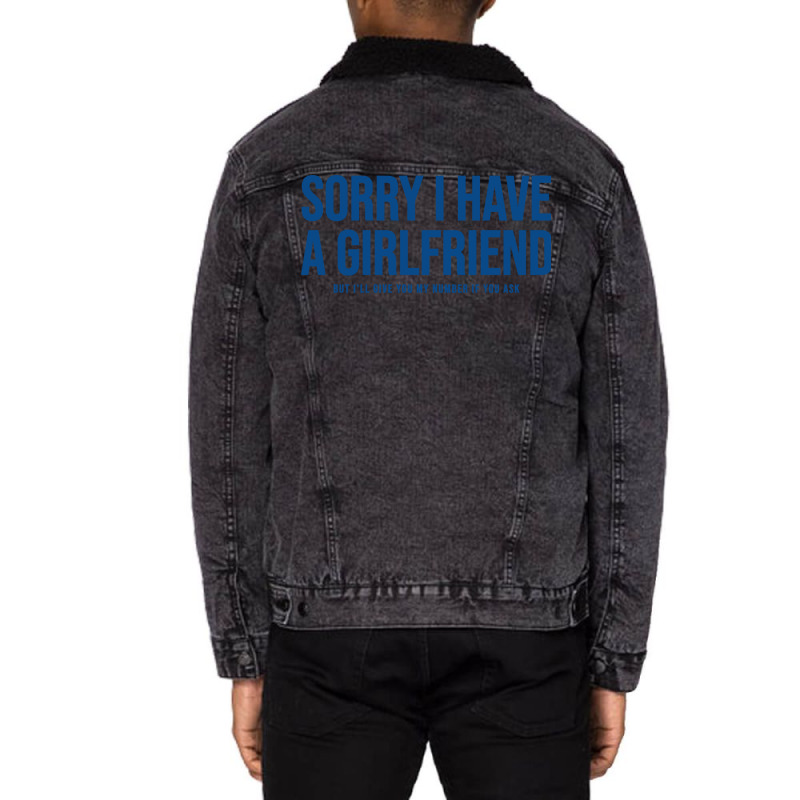 Sorry I Have A Girlfriend Aesthetic (1) Unisex Sherpa-lined Denim Jacket | Artistshot