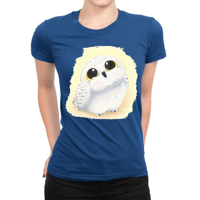 Cute Big Eyed Magical Owl Ladies Fitted T-Shirt by alexiraeve9 | Artistshot