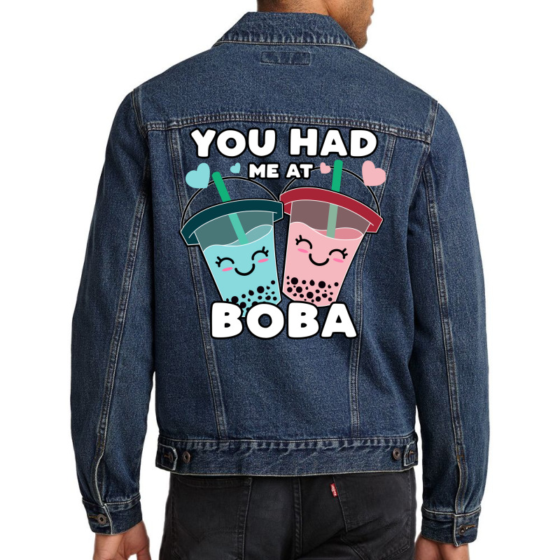 You Had Me At Boba Bubble Millk Tea Cute Kawaii As Men Denim Jacket by howaldhehsamo | Artistshot