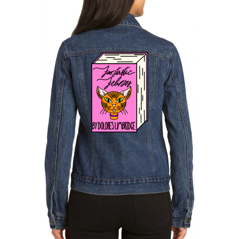 Fantastic Felines Book Ladies Denim Jacket by pieskiheler3 | Artistshot