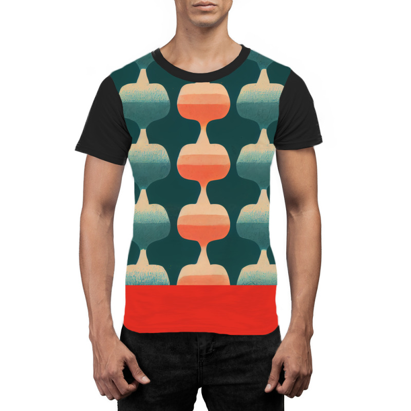 Green Red Orange Pastel Fairy Tale Design Pattern Graphic T-shirt | Artistshot