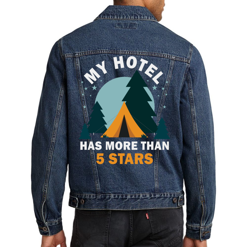 Camping Tents Nature Scouts Aesthetic Men Denim Jacket | Artistshot