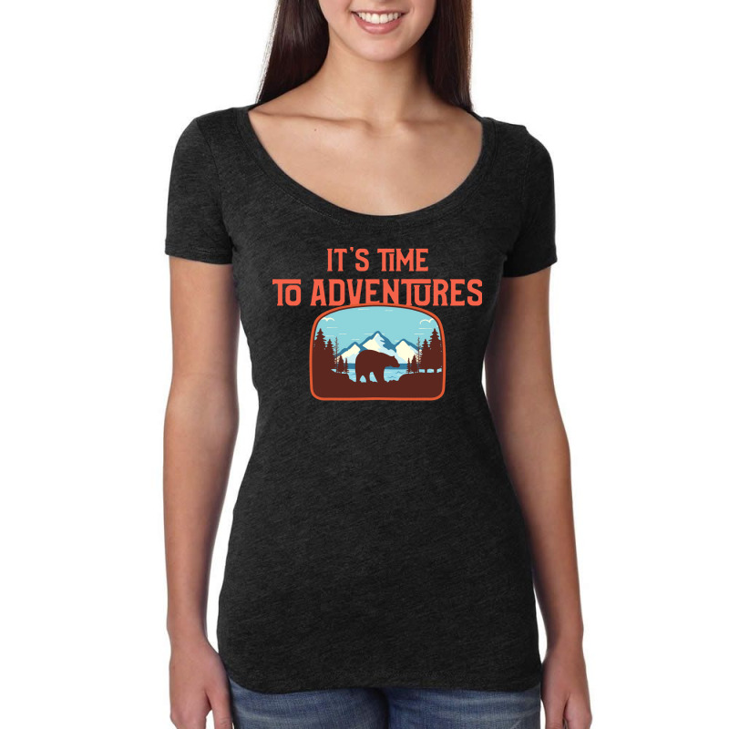 Its Time To Adventures Camping Women's Triblend Scoop T-shirt by hunyaameri2 | Artistshot