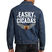 Easily Distracted Funny Entomology Humor For A Cic Men Denim Jacket | Artistshot