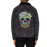 Bubble Tea Skull Gift Boba Tea Gifts Bubble Tea Gi Unisex Sherpa-lined Denim Jacket | Artistshot