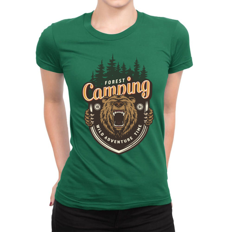 Forest Camping Wild Adventure Time Nostalgia Ladies Fitted T-Shirt by agyabakimazif | Artistshot