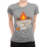 Camping Time Is Now Boy Ladies Fitted T-shirt | Artistshot