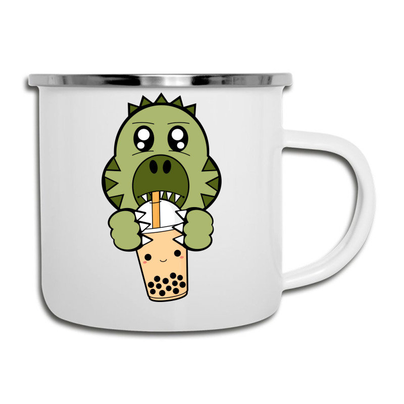 Custom Trex Drinking Boba Tea Humor Camper Cup By Felariisej - Artistshot