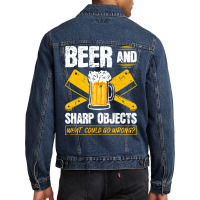 Beer Sharp Objects What Could Go Wrong Butcher Hum Men Denim Jacket | Artistshot