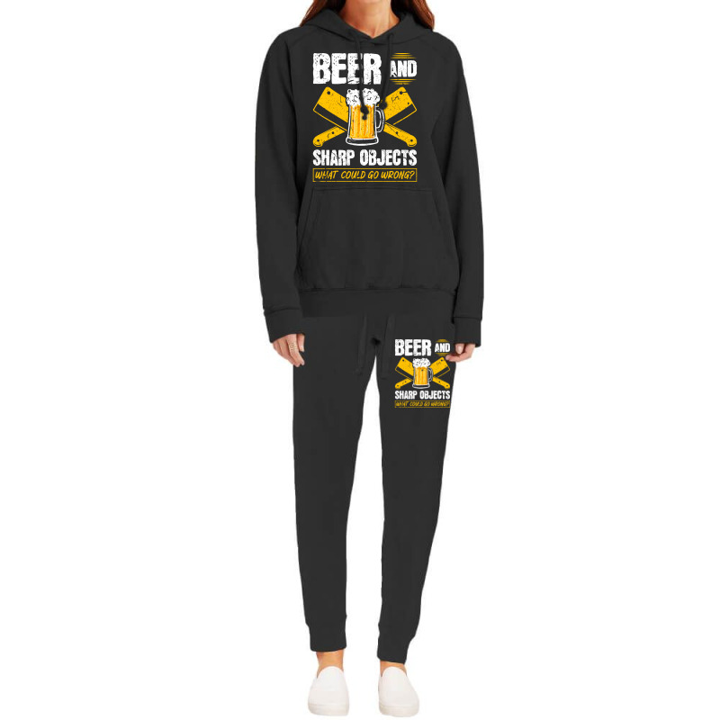 Beer Sharp Objects What Could Go Wrong Butcher Hum Hoodie & Jogger Set | Artistshot