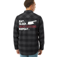 Eat Sleep Meat Cutting Butcher Butchery 70s Flannel Shirt | Artistshot